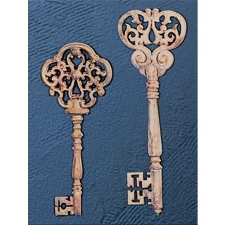 Set of 2 French Keys Small I Wall Art Pieces   #M0276