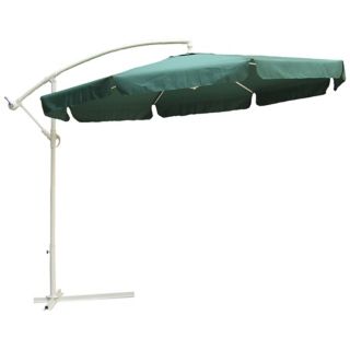 Hunter Green and Almond Steel Offset Market Table Umbrella   #T4738