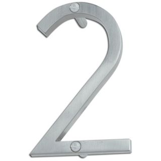 Avalon Brushed Nickel Finish House Number 2   #P2215