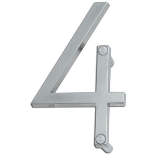 Avalon Brushed Nickel Finish House Number 4   #P2216