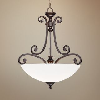 Lorain 20" Wide Bronze with Frosted Glass Pendant Light   #W7420