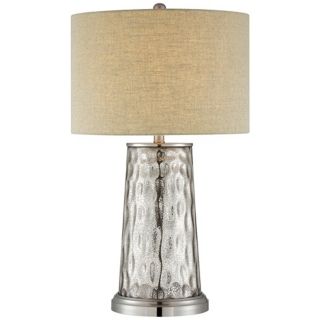 Mercury Glass Tapered Cylinder Table Lamp   #T5748