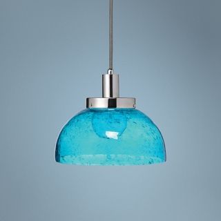 Jamie Young 10" Wide Aqua Glass Bowl Pendant Light   #Y0062