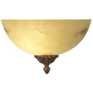 Alabaster Glass Traditional  12" Wide Wall Sconce   #70599