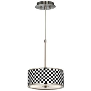 Checkered Black Giclee Glow 10 1/4" Wide Pendant Light   #T6313 W1406