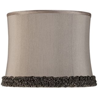 Morell Silver Drum Shade With Braided Trim 13x14x11 (Spider)   #Y1729