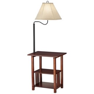 Madra Mission Style Mahogany End Table Floor Lamp   #X0715  