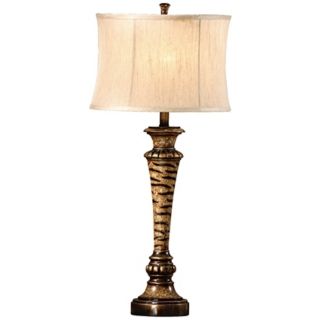 Zebra Finish Faux Silk 3 Way Table Lamp   #J1248