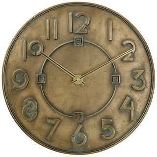 Bulova 11" High Frank Lloyd Wright Exhibition Typeface Clock   #P0495