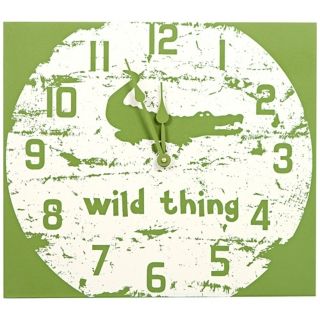 Crocodile Wild Thing 15 3/4"W Green Children's Wall Clock   #Y9210