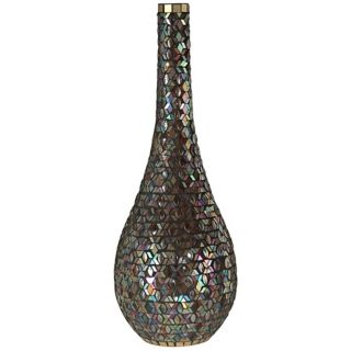 Dale Tiffany Peacock Tall Mosaic Art Glass Vase   #X5047