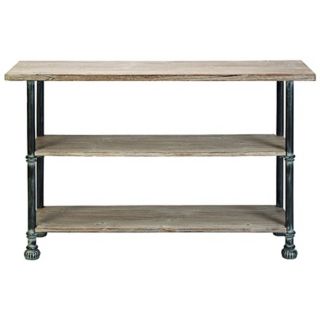 Antiqued Wood and Metal Console Table   #U7721