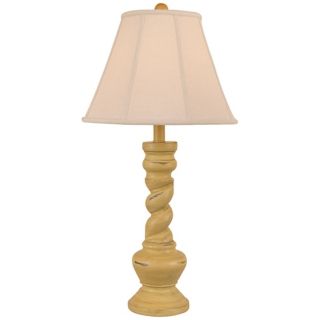 Distressed Yellow Gold Twisted Base Table Lamp   #P3992