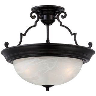 Conroy White Marble 16" Wide Bronze Ceiling Light   #W4430