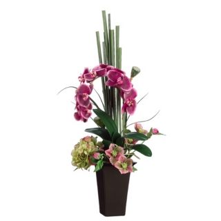 Orchid and Hydrangea Faux Flower Arrangement   #M3502