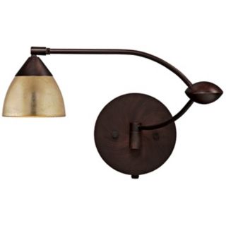 Bronze Gold Foil 18 1/2" Plug In Swing Arm Wall Light   #M3651