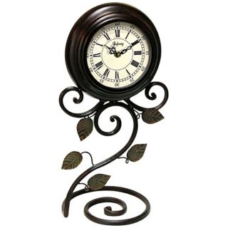 Iron Perennial 17 1/2" High Tabletop Clock   #U8169