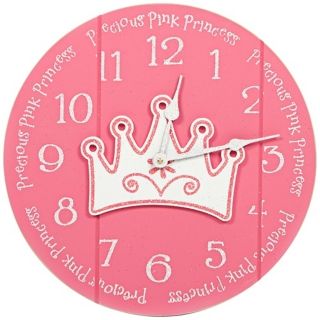 Precious Pink Princess 14"W Pink Children's Wall Clock   #Y9193