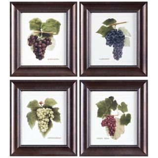 Set of 4 Uttermost Vino Grapes I IV Framed Wall Art   #V3982