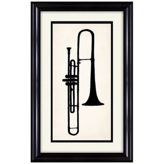 Trumpet Silhouette 19 1/4" Wide Musical Wall Art   #X0902