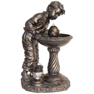Young Boy Antique Bronze Fountain   #H5570