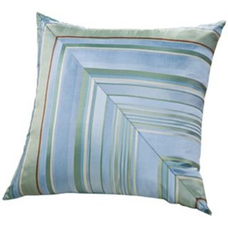 Fresca Green / Blue 18" Square Silk Decorative Pillow   #V9913