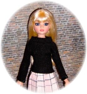 Black Fine Knit Sweater for 16 Ellowyne Friends by Judy