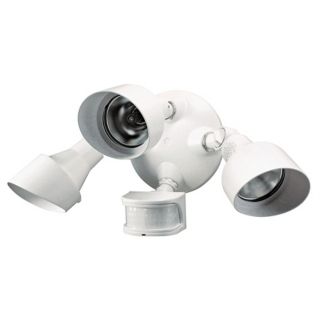 White 3 Light Motion Sensor Security 19" Wide Outdoor Light   #K6523