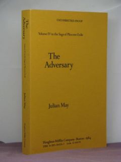 1st Signed The Adversary by Julian May Proof with DJ