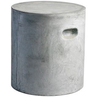 Slate Finish 15 3/4" High Round Fiber Clay Ottoman   #R1454