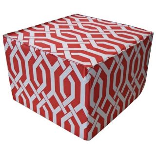 Fork Outdoor Square Red Ottoman   #Y5380