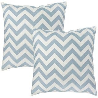 Set of 2 Blue Zig Zag Toss Pillows   #W6712