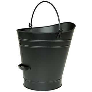 Black 18" High Iron Coal Hod or Pellet Bucket   #U9081