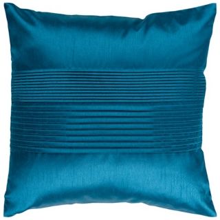 Surya Center Pleated 18" Square Teal Throw Pillow   #V2955