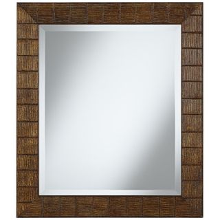 Wood Ripple 29 1/2" High Rectangular Wall Mirror   #W4094