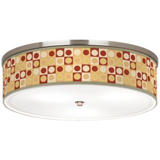 Retro Dotted Squares Nickel 20 1/4" Wide Ceiling Light   #J9213 K2081