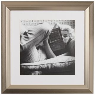 Marilyn Monroe Reading 19 1/2" High Black and White Wall Art   #Y3772