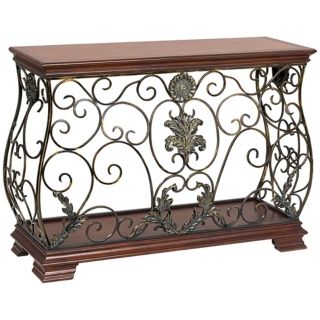 Antique Ironwork and Wood Console Table   #R2272