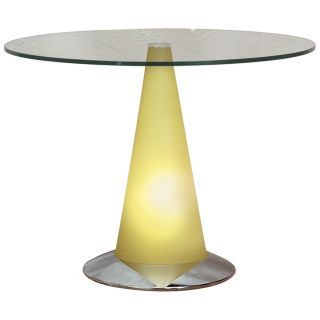 Lemon Round Glass Top Lighted Table   #H8149