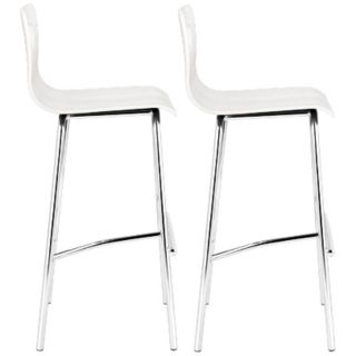 Set of 2 Zuo Escape White Counter Stools   #T7641