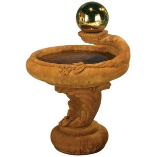 Gazing Globe Birdbath Ensemble Garden Accent   #36401