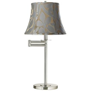 Lillian Floral Bell Brushed Nickel Swing Arm Desk Lamp   #41253 X0025