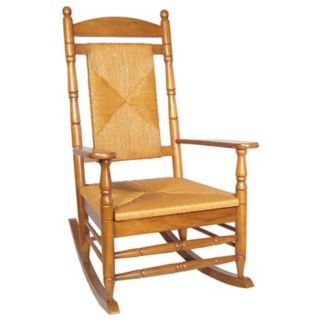 Woven Seat and Back Solid Wood Rocker Chair   #T4769
