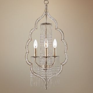 Scalloped Teardrop 26 3/4" High Silver Chandelier   #W8407