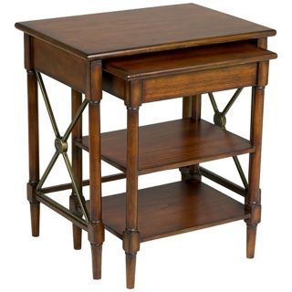 Set of 2 Stanley Brown Cherry Nesting Tables   #T0437