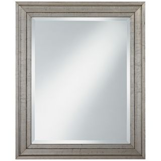 Antiqued Silver Wood Frame 34" High Wall Mirror   #U7514