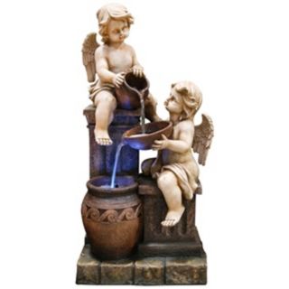 Two Cherubs LED Fountain   #X3684