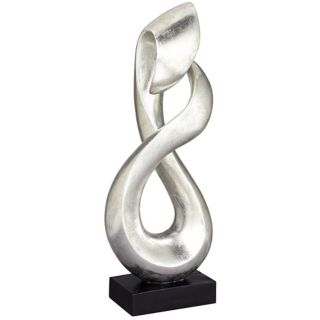 Silver Leaf Open Infinity Sculpture   #V2690