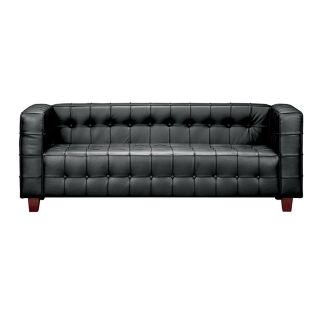 Zuo Black Leather Tufted Sofa   #36161