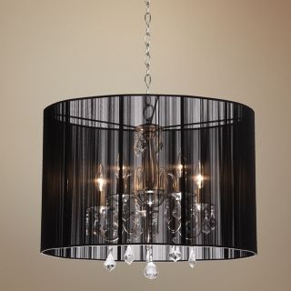 Artcraft Claremont Black 23" Wide Oval Nickel Chandelier   #H2914